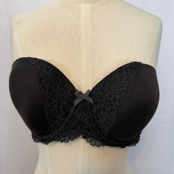 Victoria's Secret Dream Angels Black Lace Underwire Strapless Bra Size 36D - Picture 2 of 9